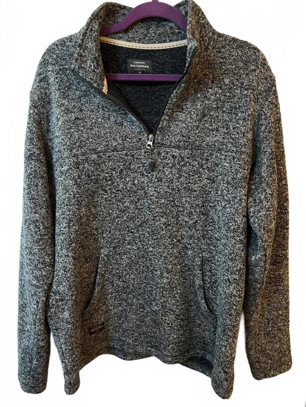 Quiksilver Waterman 1/4 Zip Sweater Fleece Gorpcore Cabincore Minimalist L